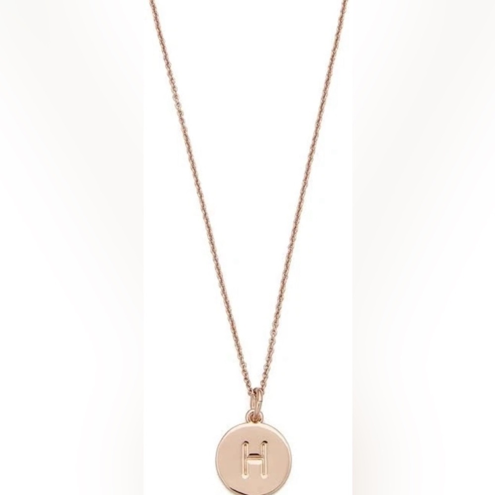 Kate Spade New York Initial Pendant Necklace H Rose Gold